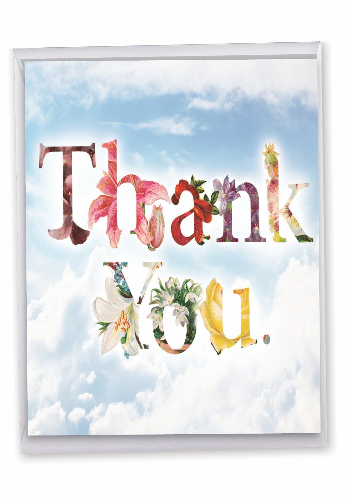 Jumbo Thank You Card 8.5×11 Inch Floral Gratitude Stationery Big Appreciation