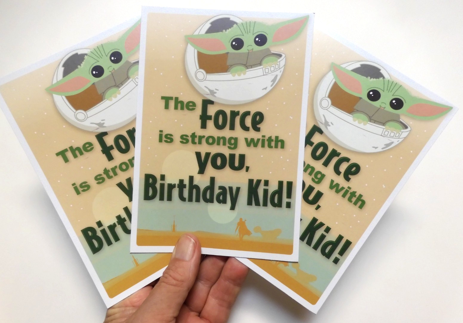3 Hallmark Cards Star Wars Mandalorian Grogu Baby Yoda Disney Birthday