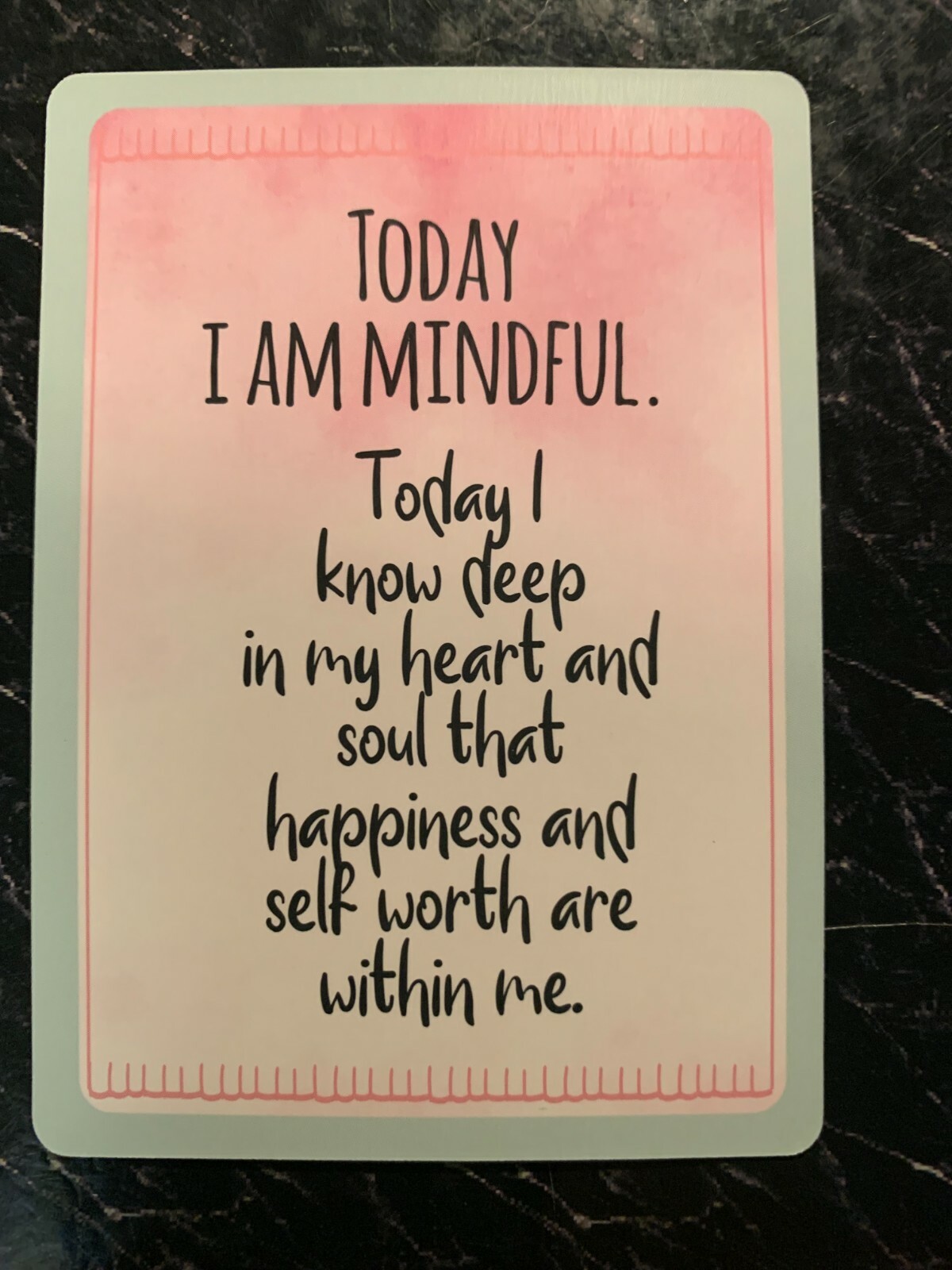 Affirmation Card TODAY I AM MINDFUL Keepsake Wallet Card INSPIRATIONAL