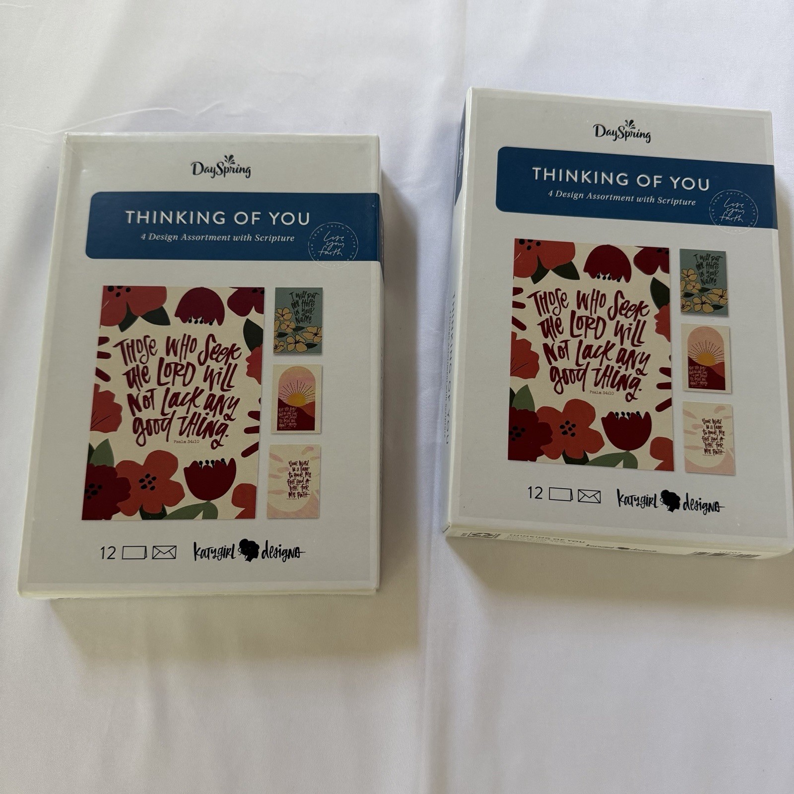 Lot Of 2 DaySpring Thinking of You – Inspirational Boxed Cards, Multi