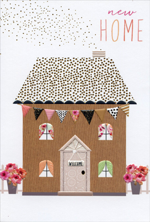 Pictura New Home With Banners Sara Miller New Home Congratulations Card