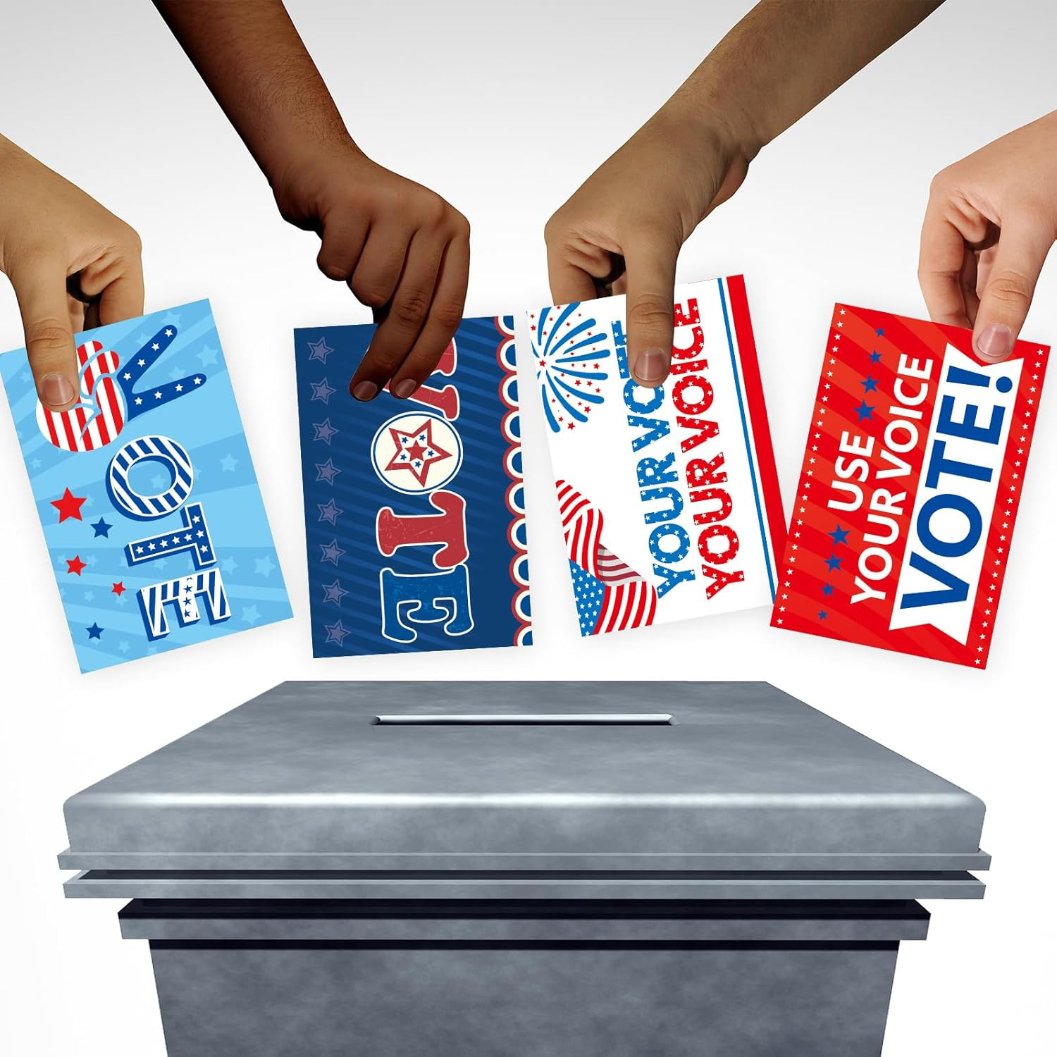 Voter Postcards Patriotic Red White and Blue Encouraging Voting Cards for Ele…