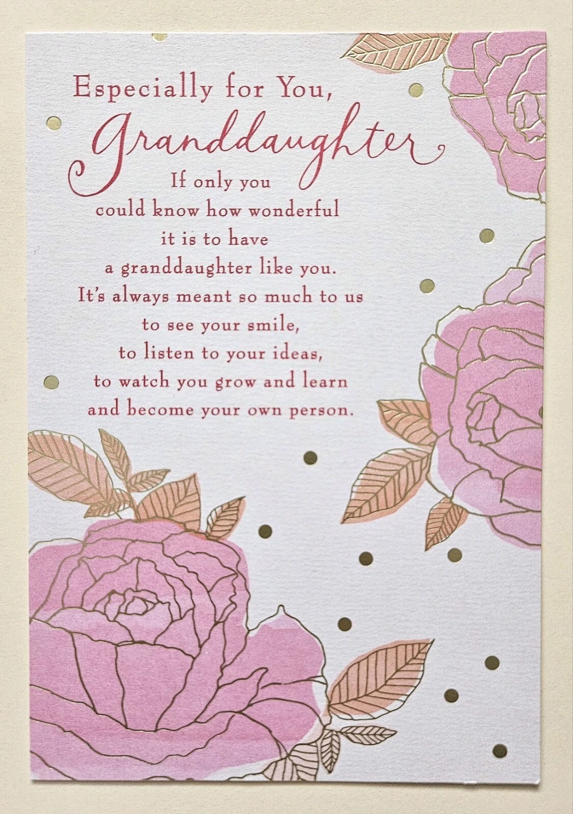 Happy Birthday Granddaughter /Greeting Card (incl. Envelope 5×7″)