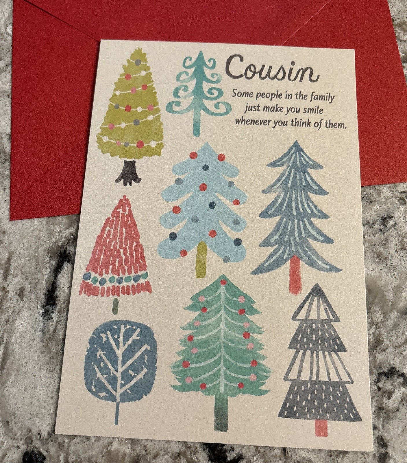 Christmas COUSIN Special People In The Family 5.5”x8” Hallmark Greeting Card