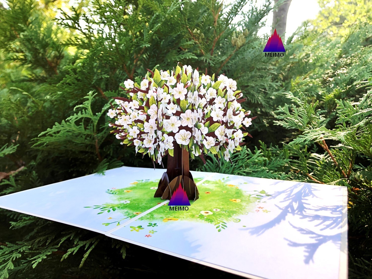 3D Pop Up Greeting Card Apple Tree Flower Floral Orchard Birthday Mother Mom