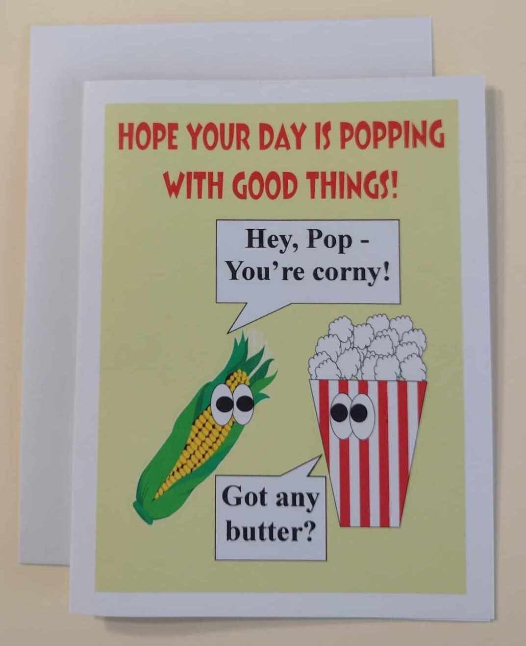Popping With Good Things! Greeting Card, 4.25″ x 5.5″, A2 Size, Blank Inside