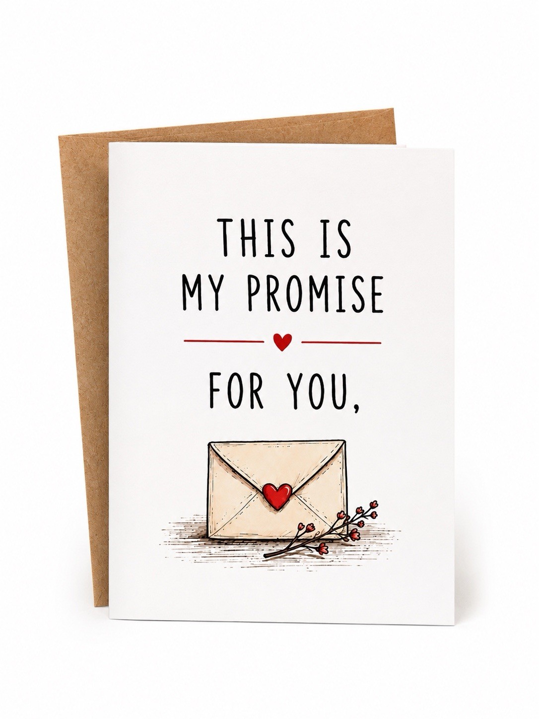Cute Love Card Anniversary Card for Her Him, Romantic Anniversary Greeting Card