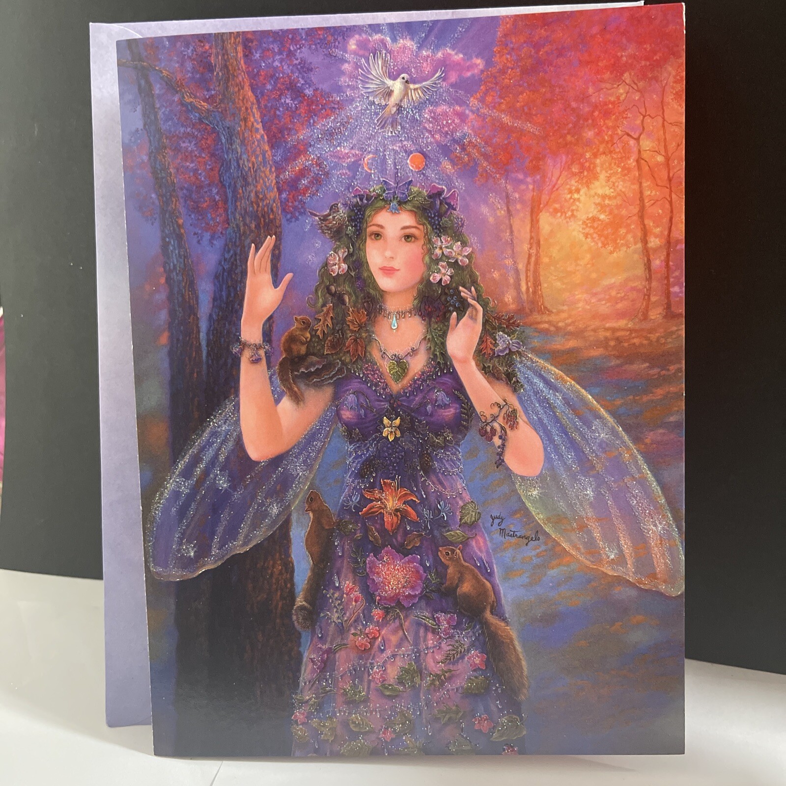 Happy Birthday Glitter Greeting Card Forest FairyBeautiful You w/Matching Envelo