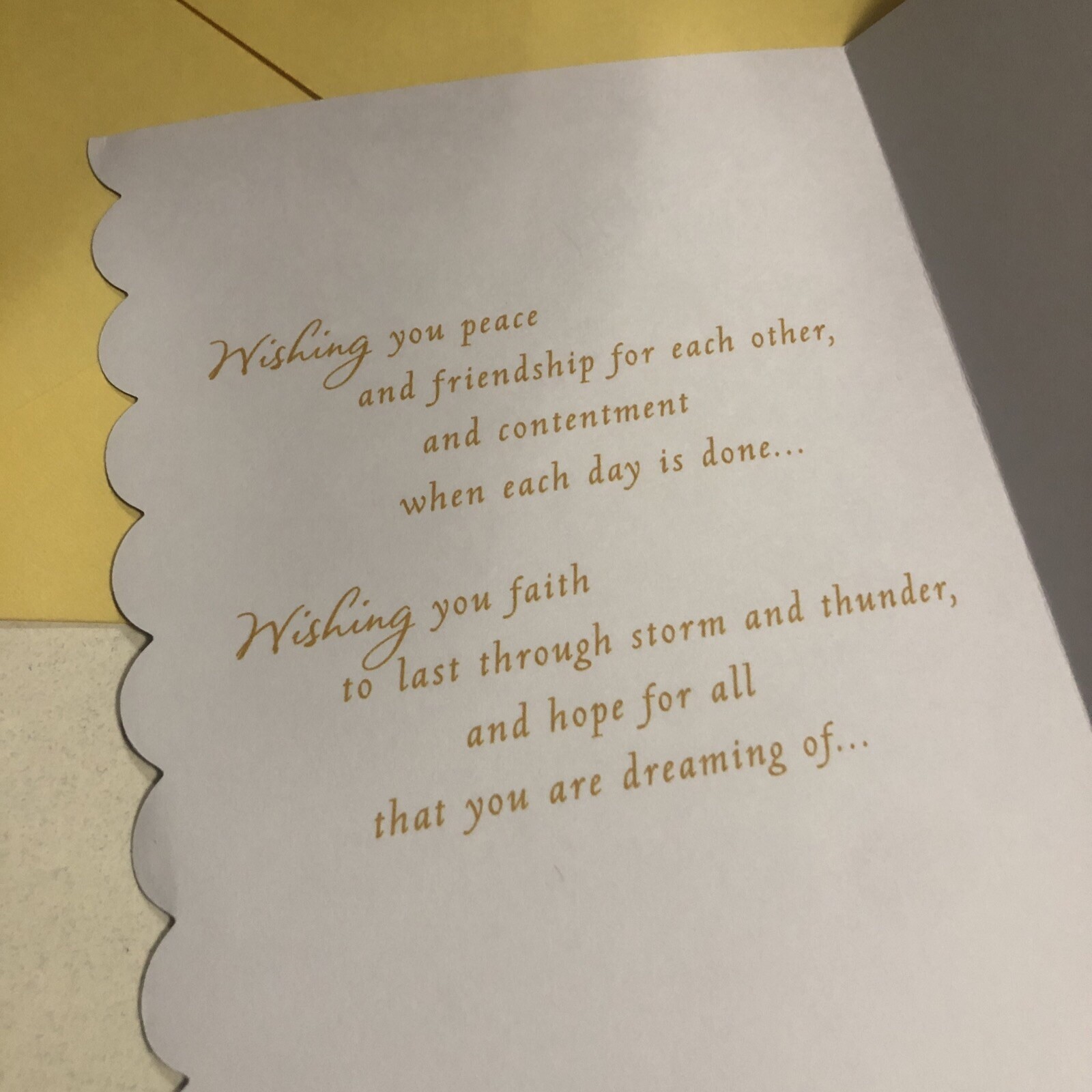 Wedding A Wish For Your Marriage Beautiful 5.5”x8” Large Hallmark Greeting Card
