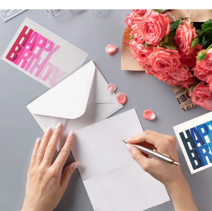48 Pack 4×6-inch Happy Birthday Cards with Envelopes (6 Colorful Assortment)