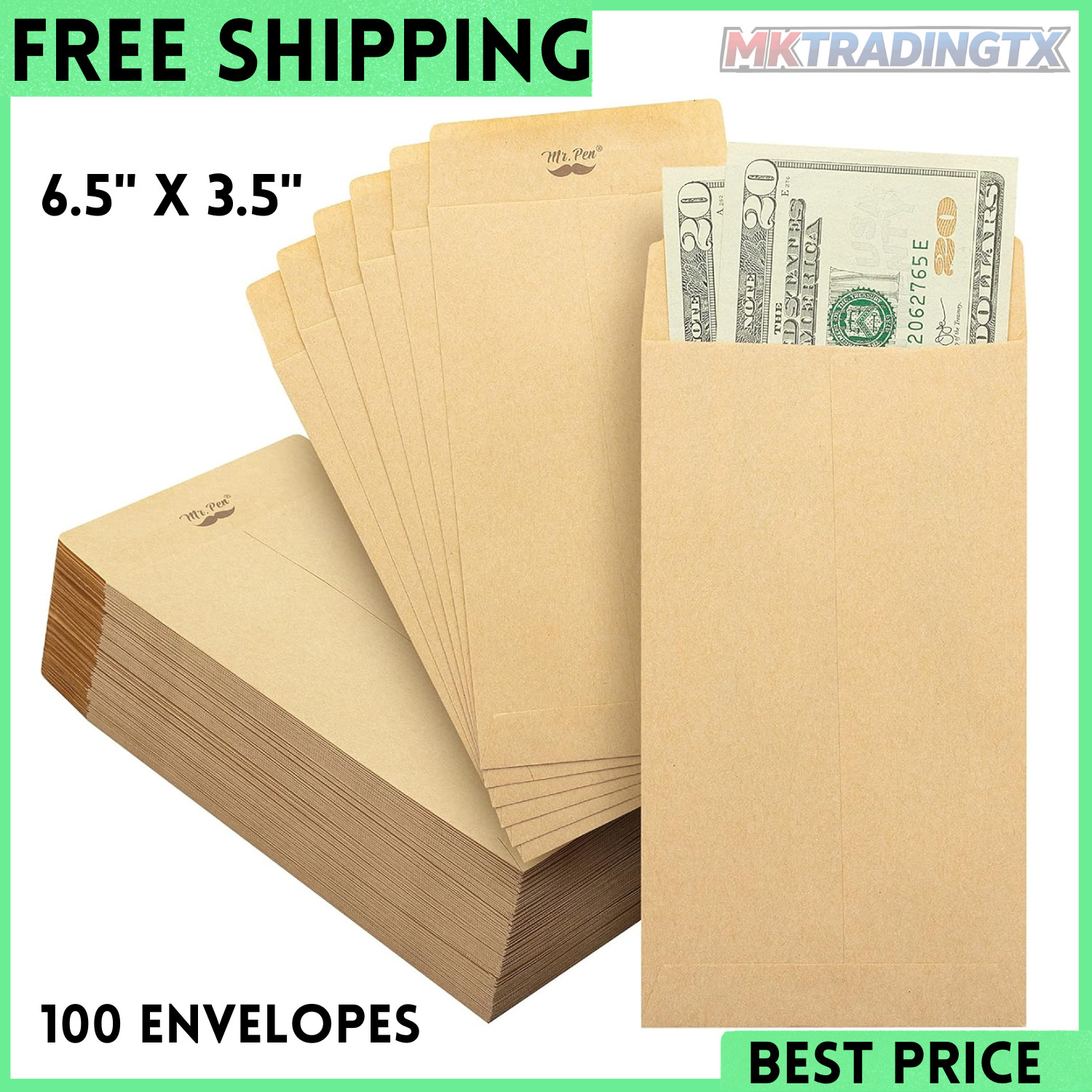 – Money Envelopes for Cash 100 Pack 6.5 X 3.5 Cash Envelopes 100 Envelopes