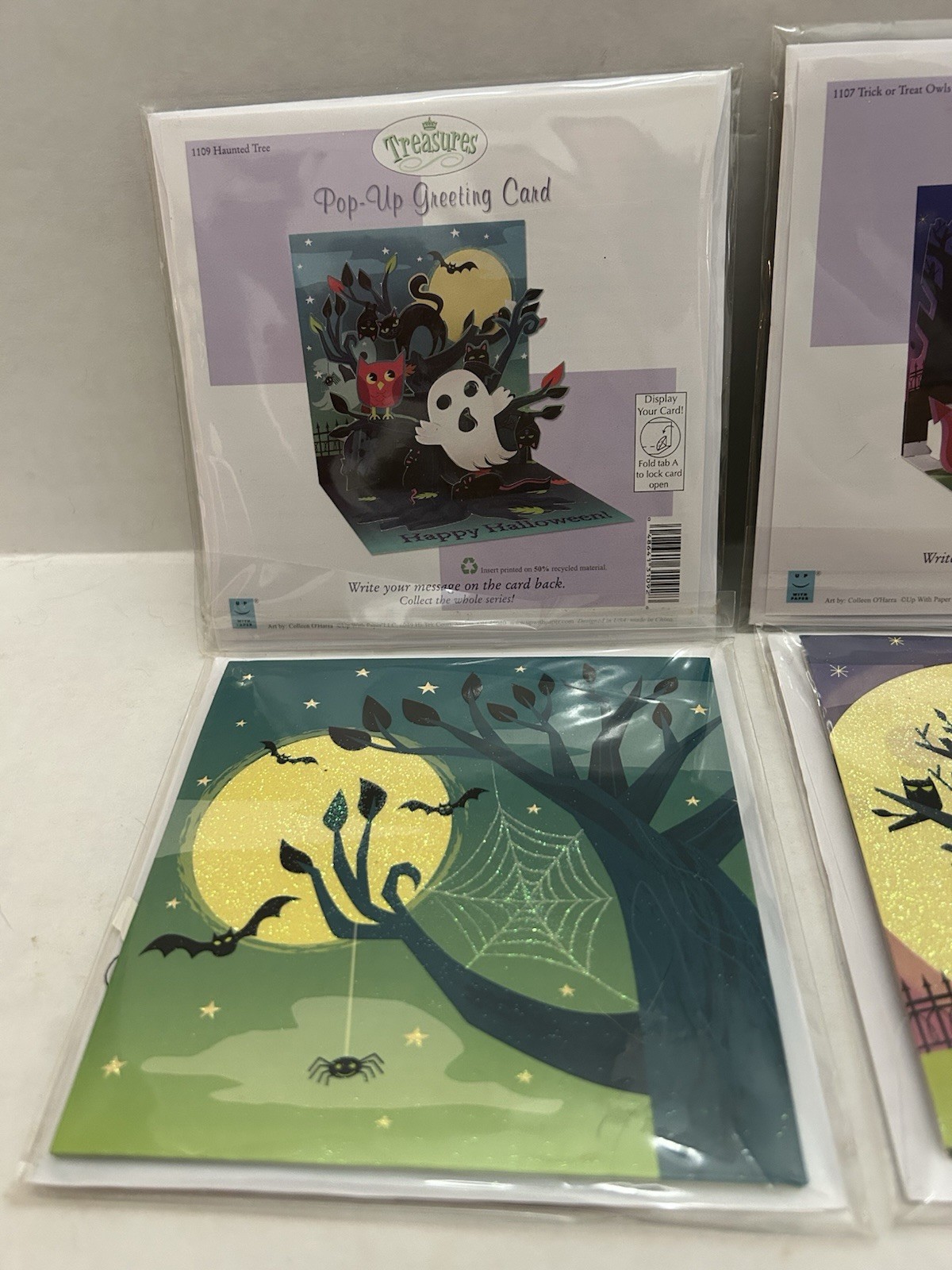 Lot Of 8 Treasures Halloween Pop-Up Greeting Cards 3D Art