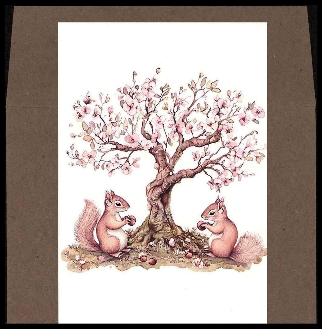Notecard – Squirrel – Any Occasion – Blank Inside – 3 1/2″ x 5″ – CL134G