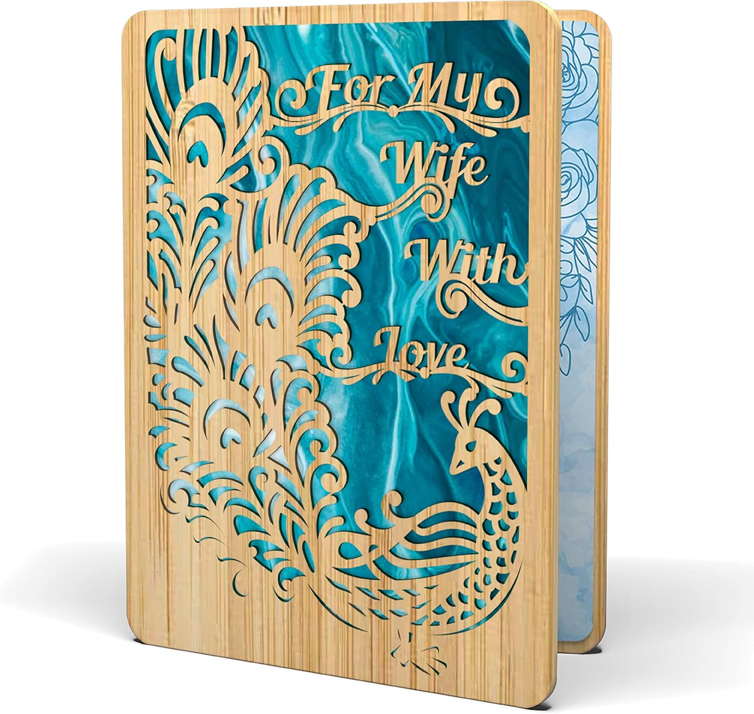 Happy Birthday Card For Wife – | Made From Real Bamboo | 5″ X 7″ – 1 Pack | L…