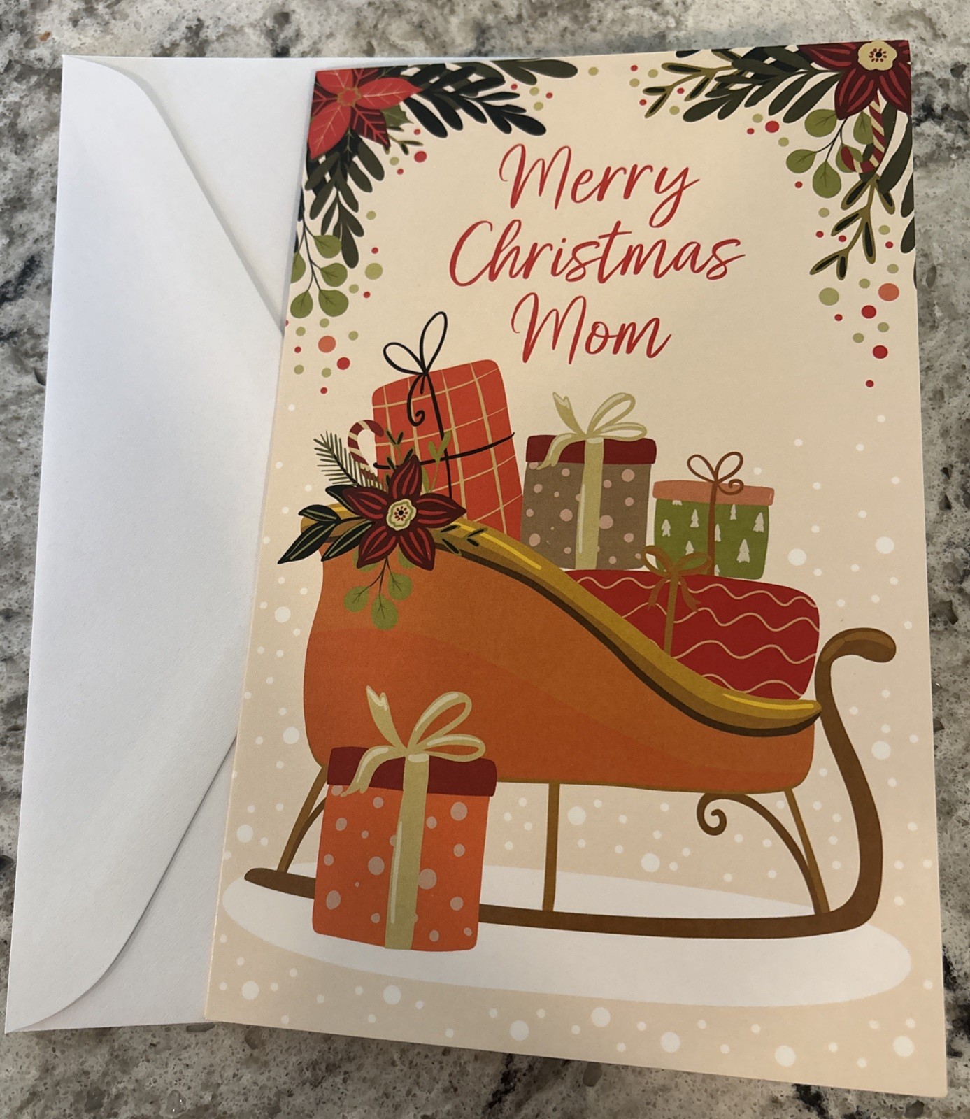 Merry Christmas MOM Most Loving Caring 5”x7.75″ Stockwell Greeting Card