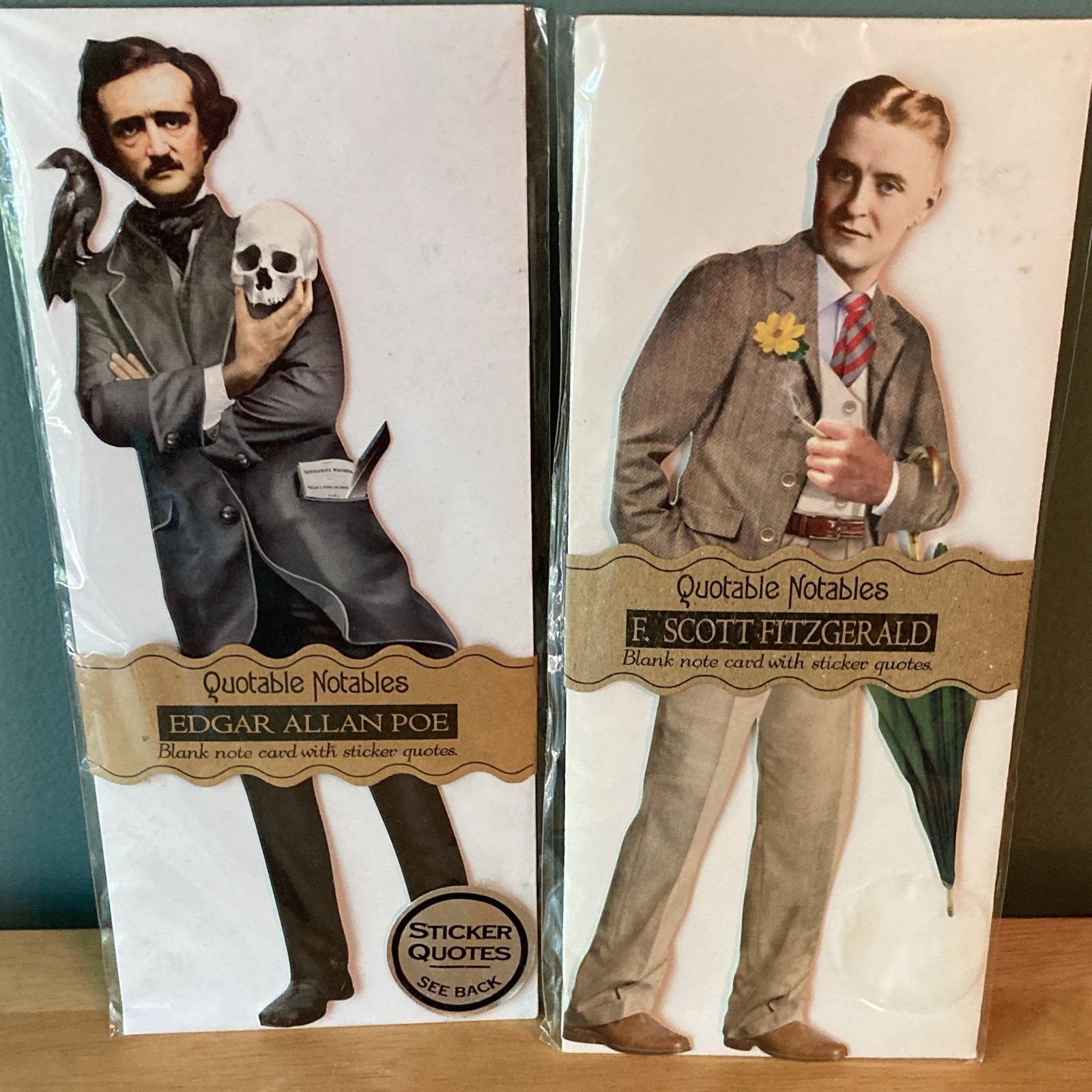 Quotable Notables Blank Customizable Note Cards w/ Envelopes Poe & Fitzgerald