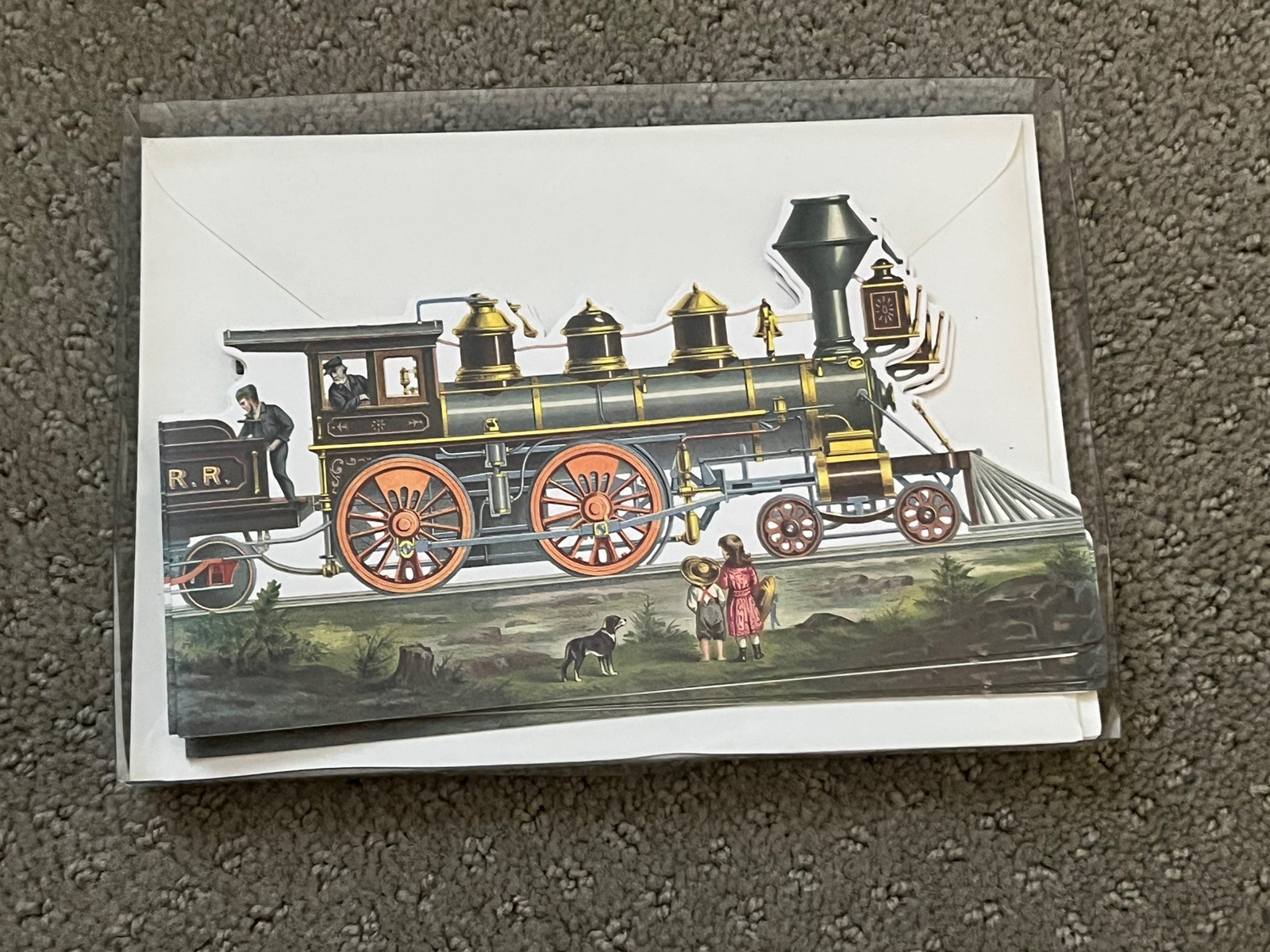 Train Themed Notecards 6 Blank Cards envelopes Michel & Company Vintage