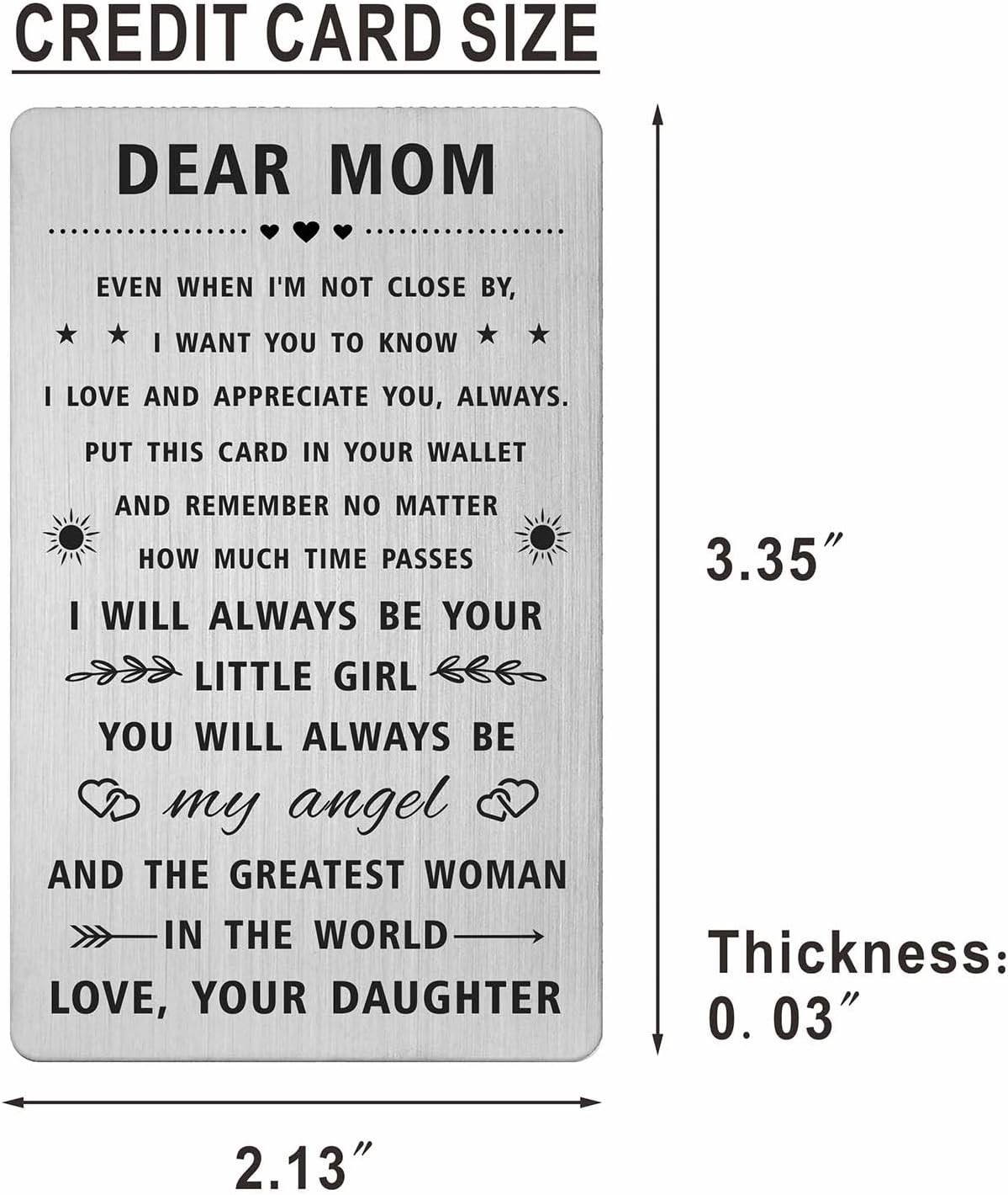 Mom Gifts for Women, Happy Mothers Day Card from Daughter, Long Distance Gift…