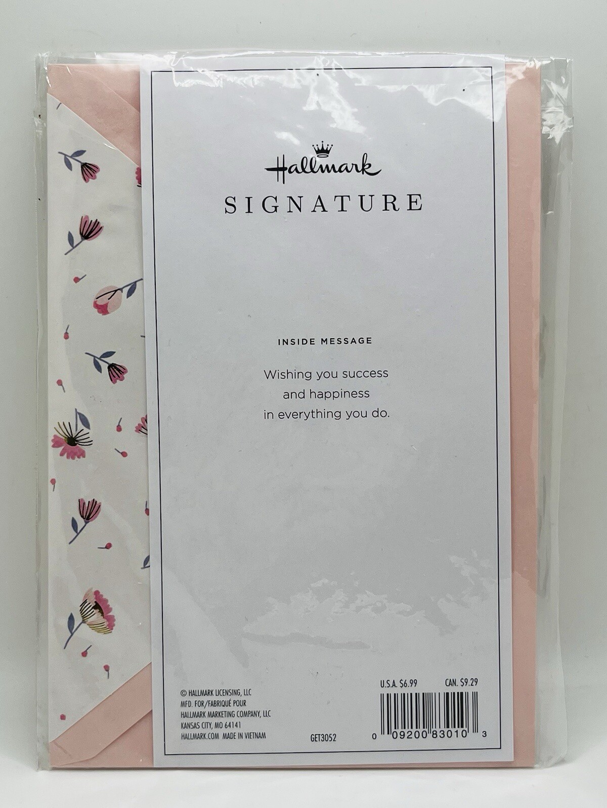 Graduation Card 3D Cutout Pink Floral Gold Foil, Beaded Hallmark Card NEW