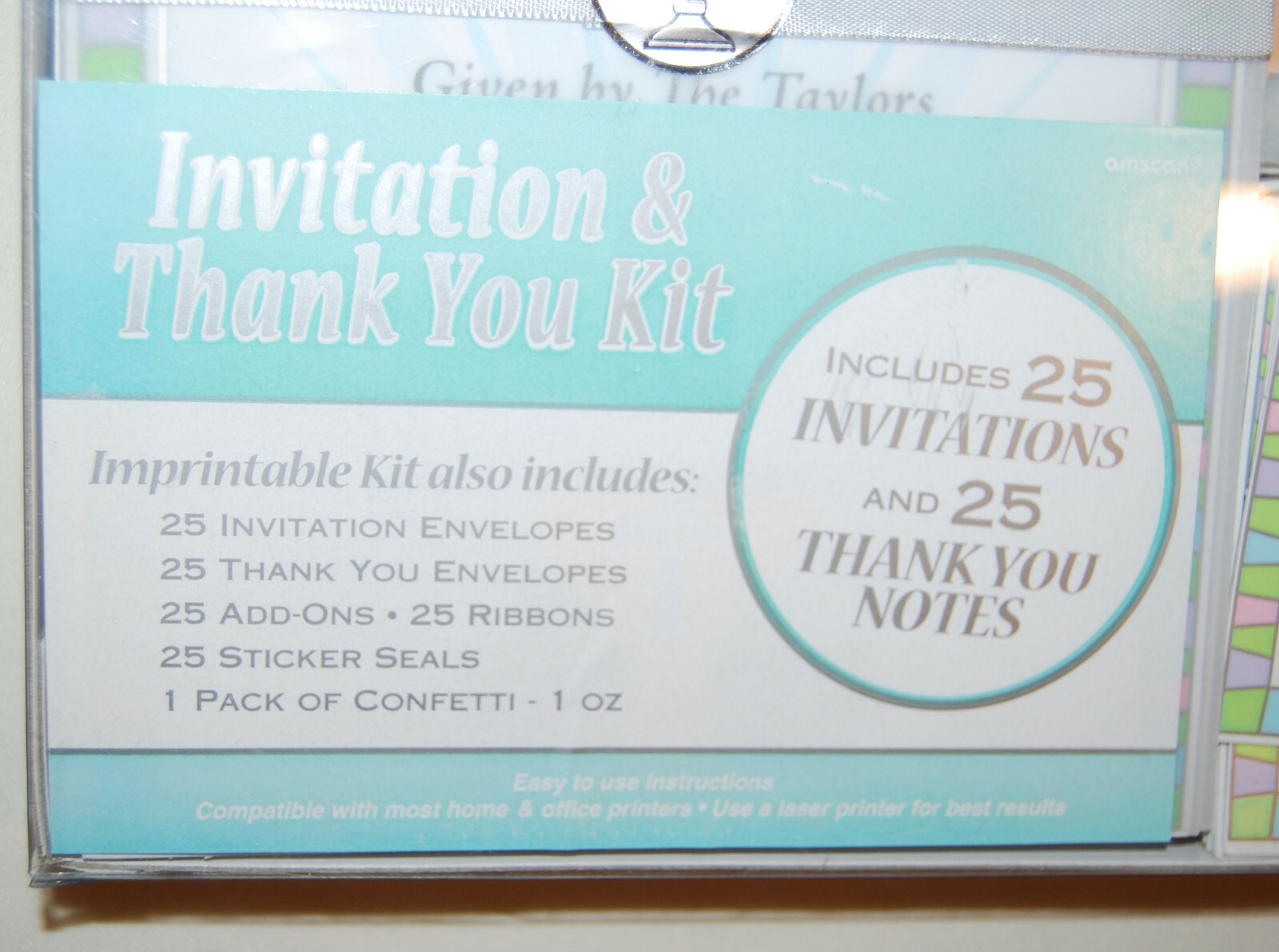 Unisex First Communion Deluxe Printable 25pc Invitation and Thank You Note Set