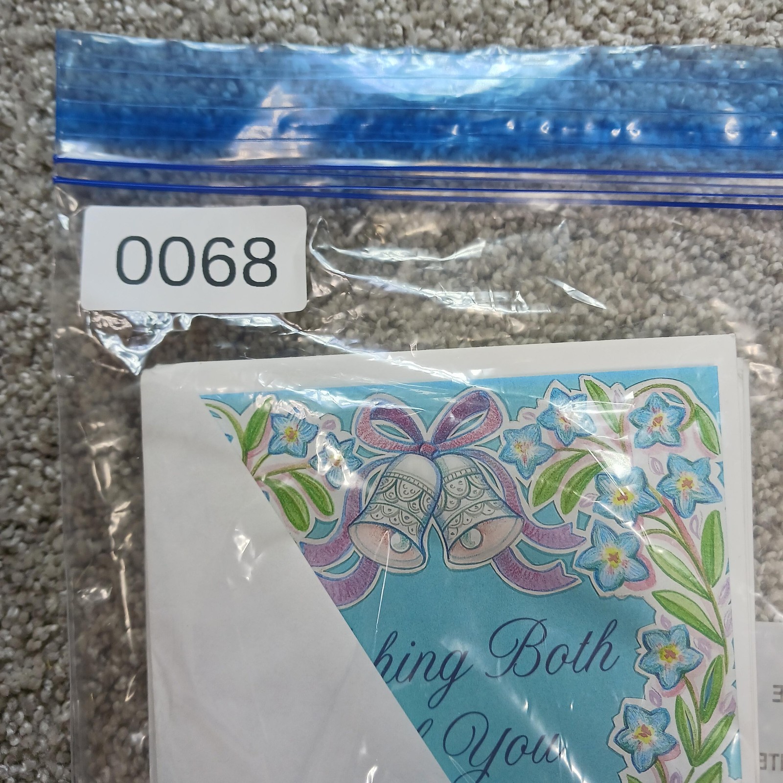 Elegant Craft Engagement Greeting Card Blue Floral Contemporary Envelope USA