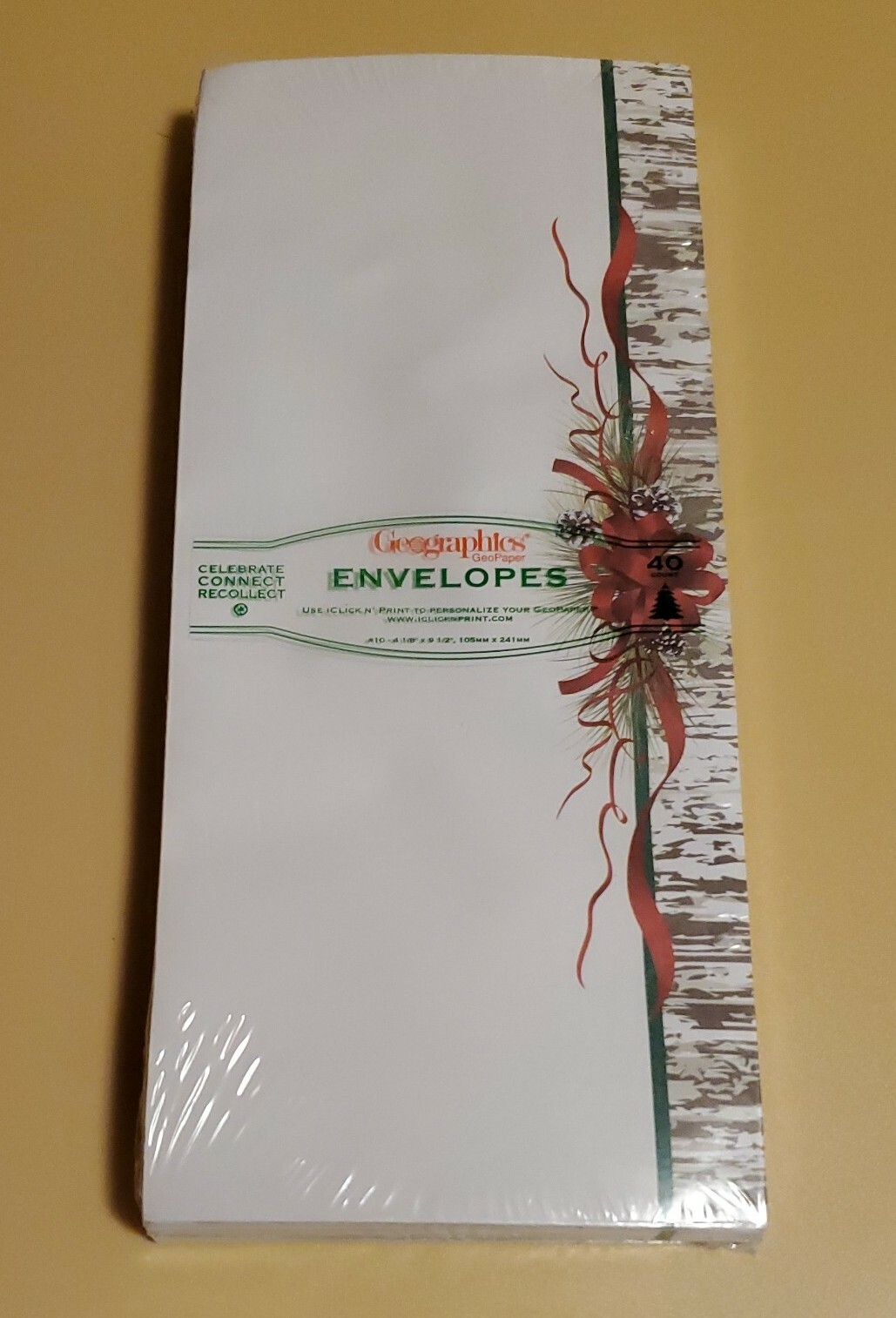 Geographics Pinecones & Ribbon Envelopes 40 Count Sealed New