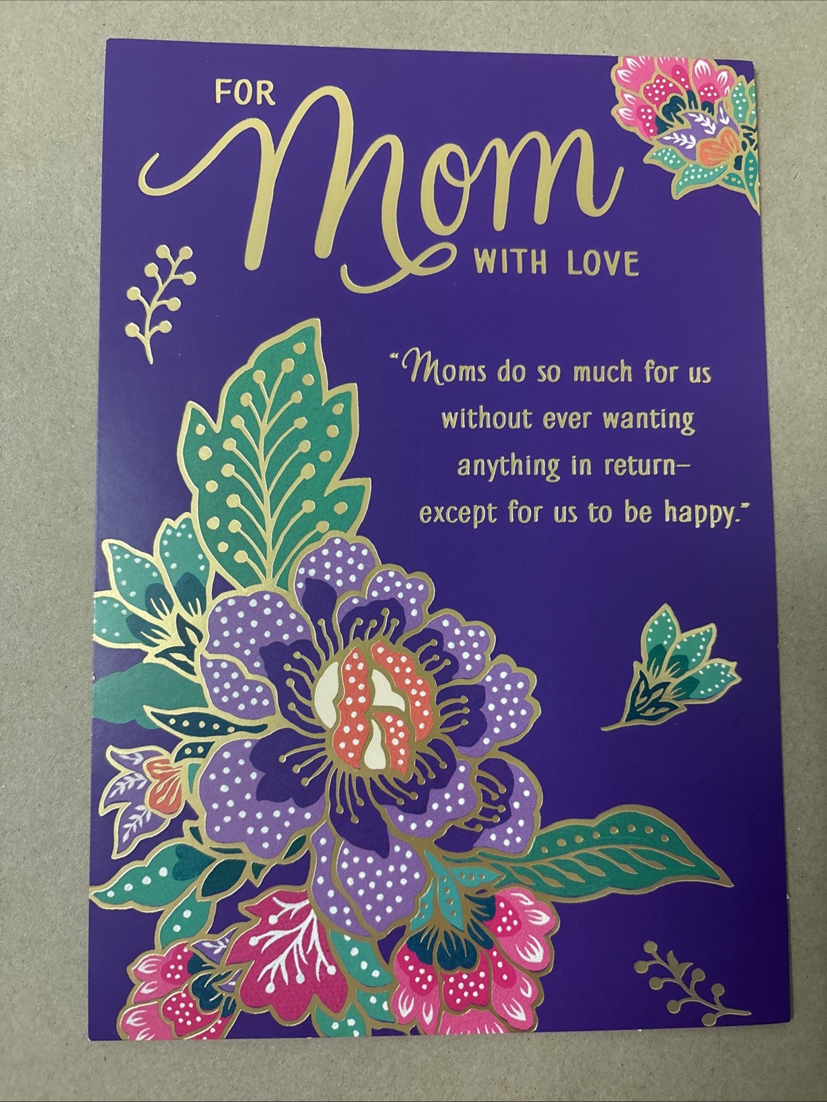 Happy Birthday For Mom Happy With Love 5.5”x8” Hallmark Greeting Card