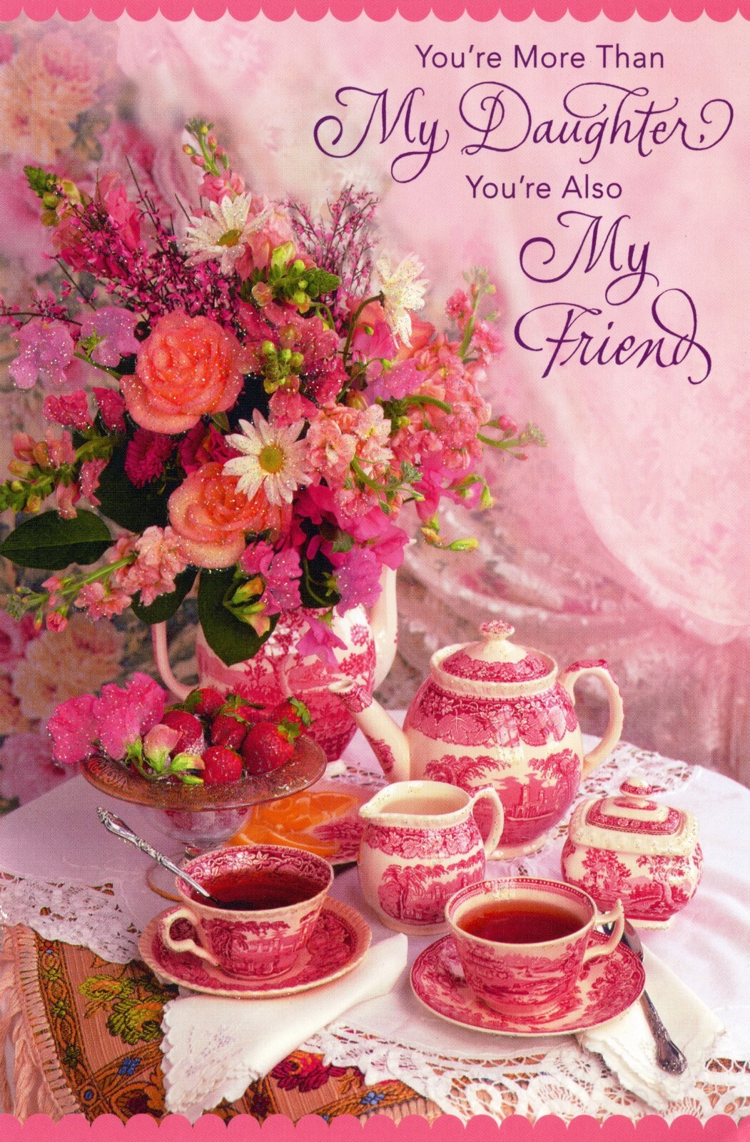 Heartfelt VALENTINE’S DAY Card FOR DAUGHTER, Tea Party by American Greetings +✉
