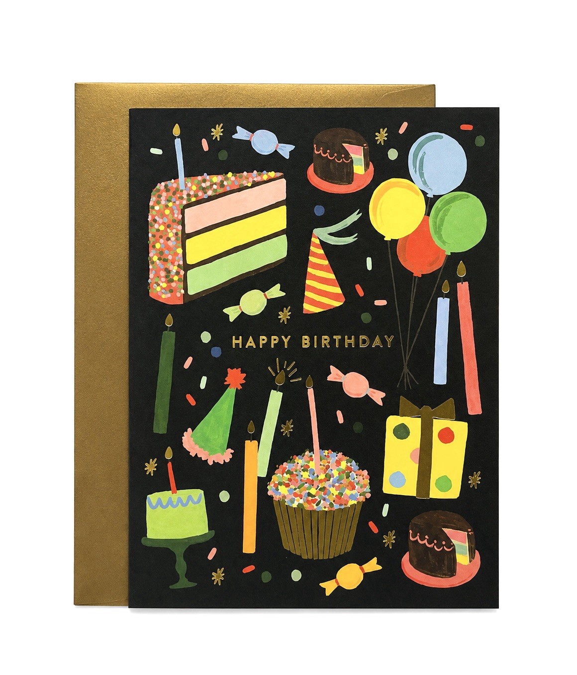 RIFLE PAPER CO Birthday Card Birthday Cake & Treats A2 Blank Card & Envelope NEW