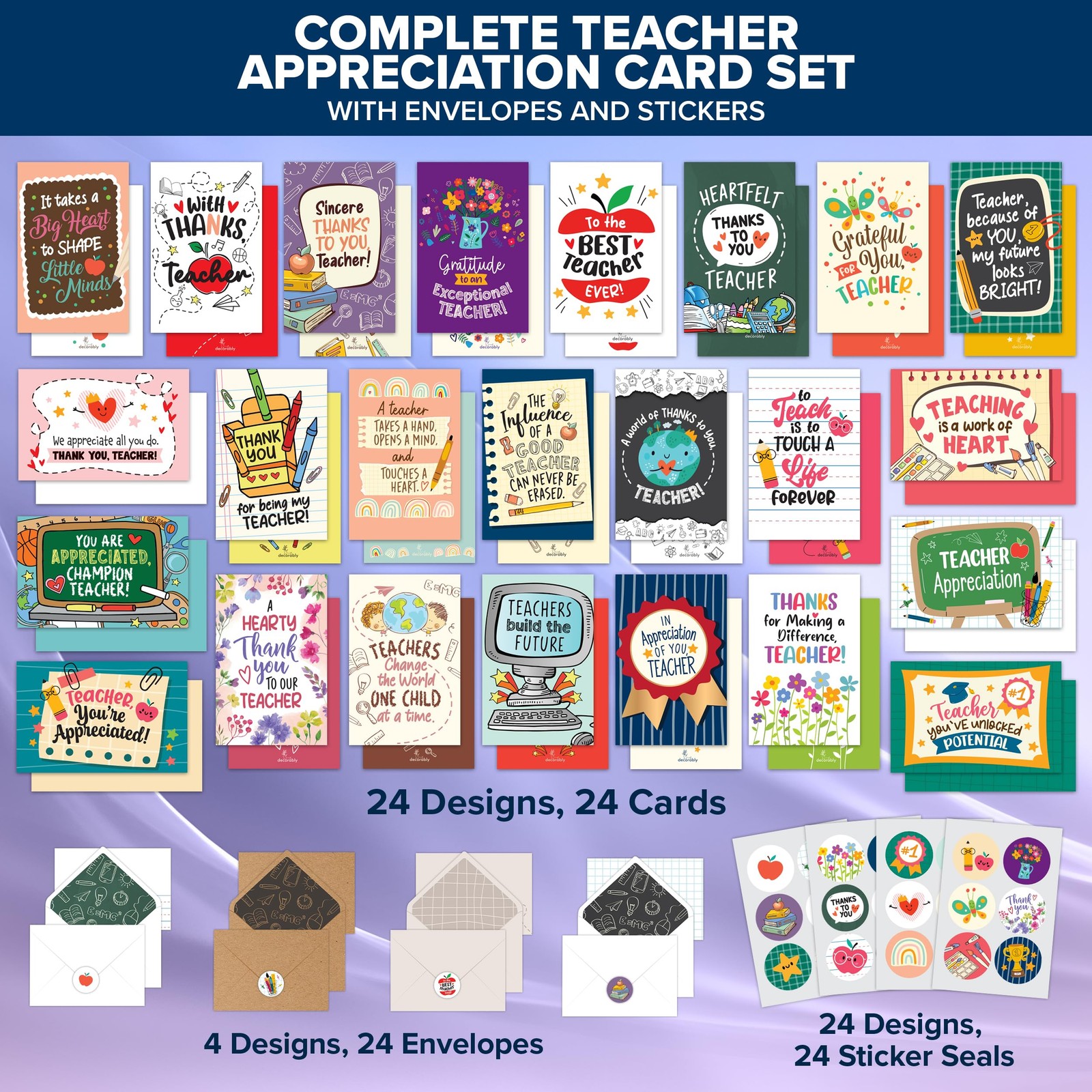 24 Pack Sympathy Cards with Envelopes Set to Support Friends and Family 4×6 Inch
