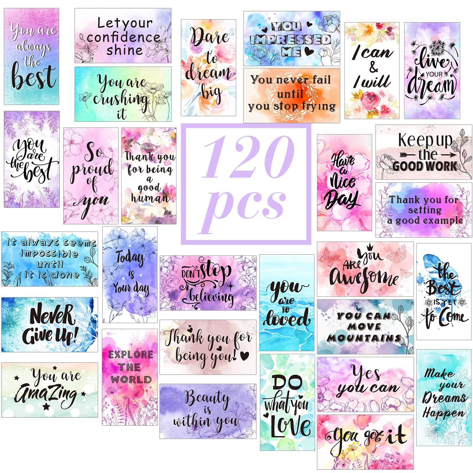 120 Pcs Motivational Encouragement Cards Kindness Appreciation Gratitude Cards