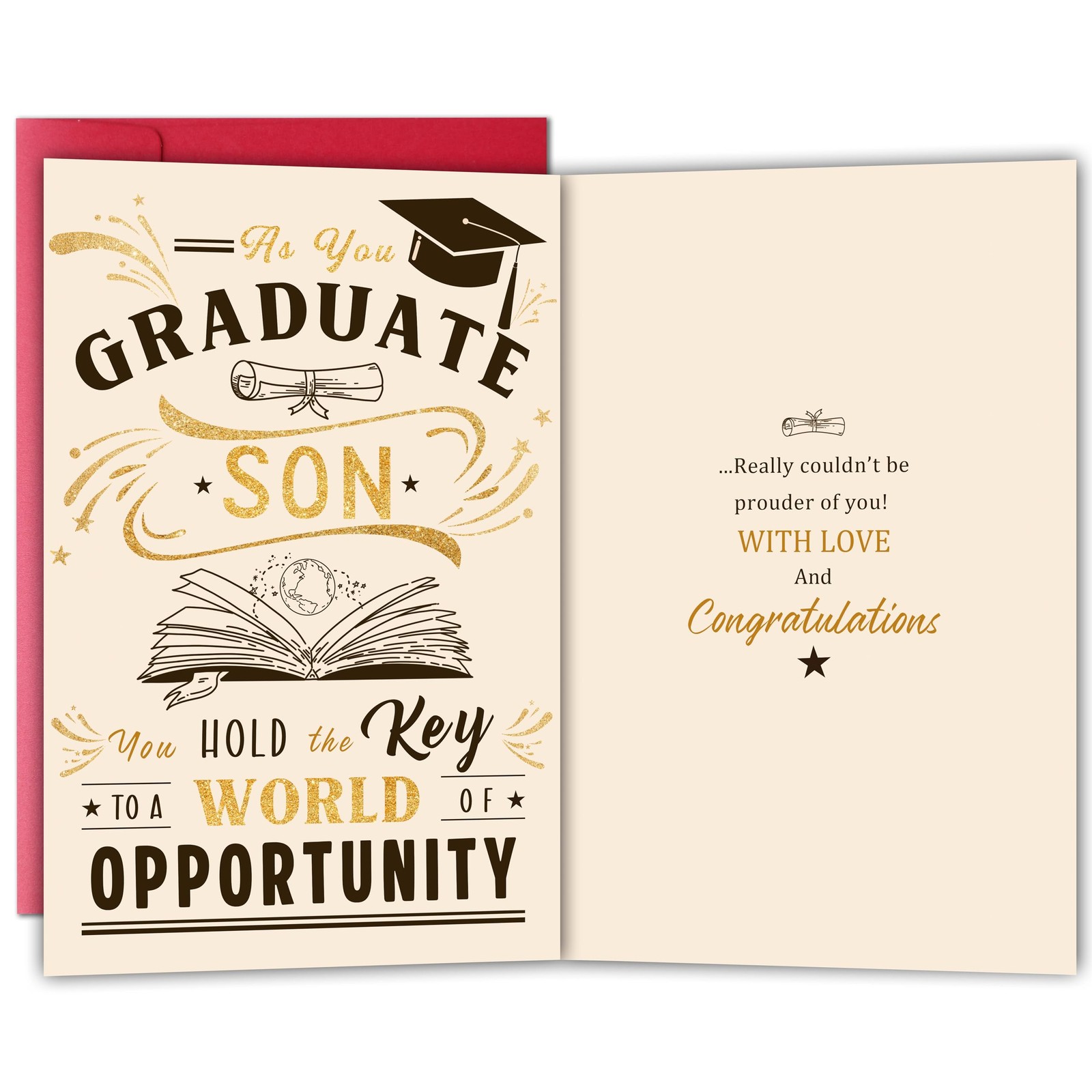 Graduation Card Gift for Son, Son Congratulations Card for Him from Dad Mom, …