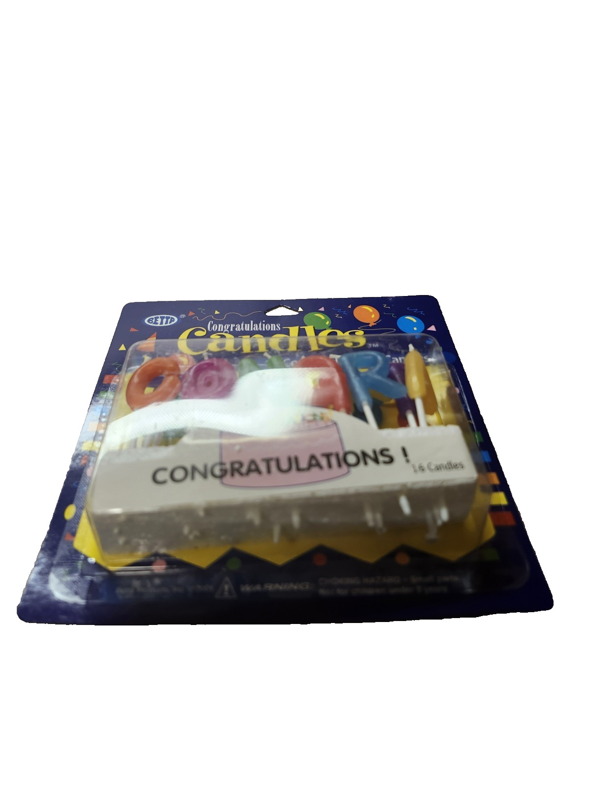 Party Express 16 Multi-colored Candles Spelling Congratulations From Betta