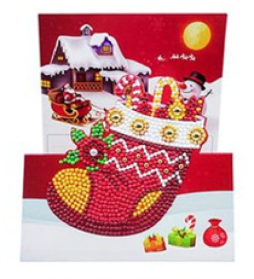 Set of 4 Pop-up Hand Beaded Christmas Greeting Cards