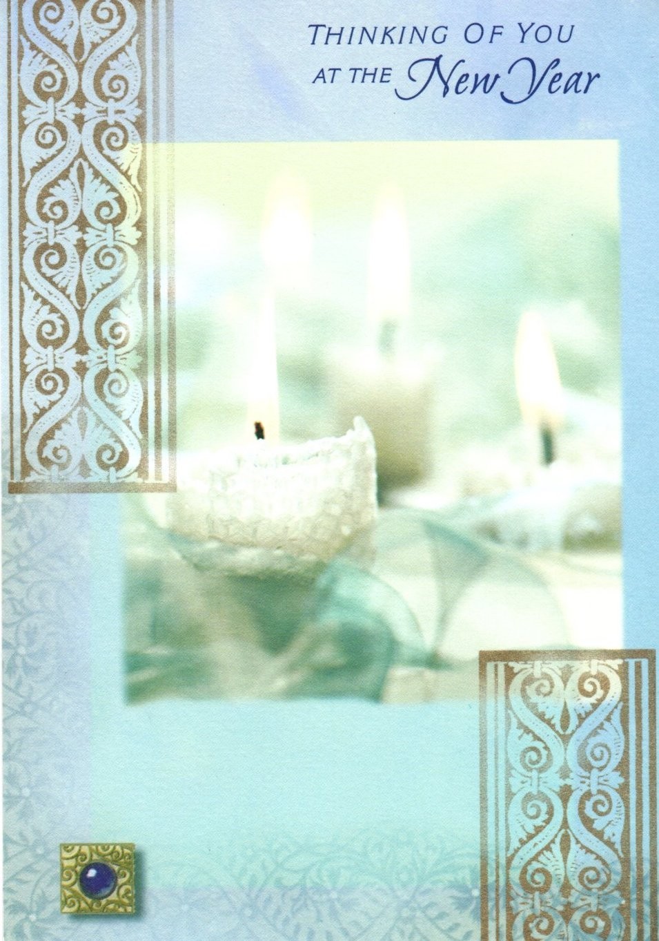 Happy New Year Purple Gold Candle Candles Candlelight Hallmark Greeting Card