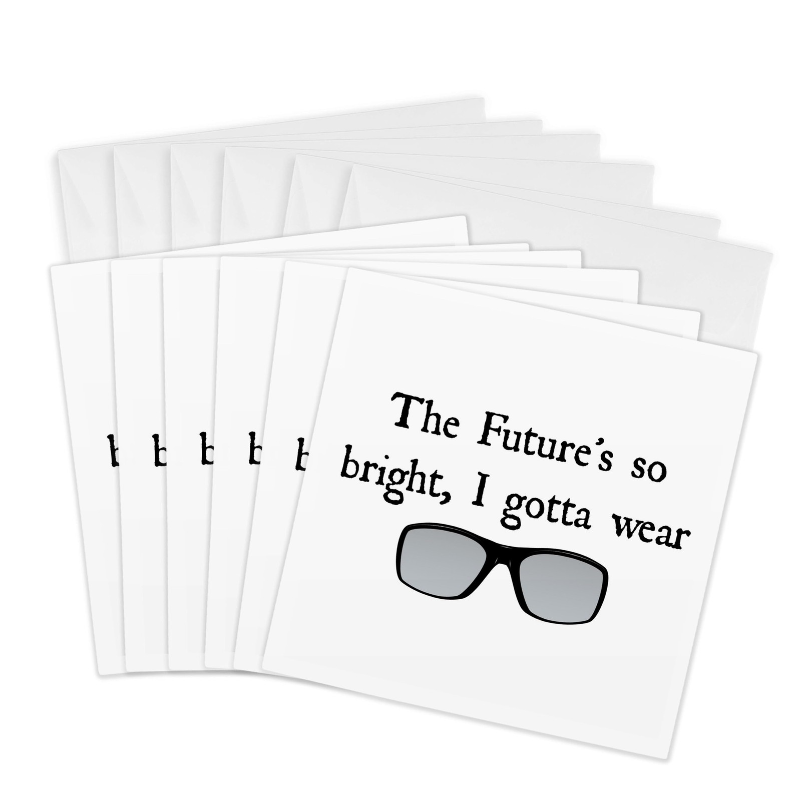3dRose The Future’s So Bright Sunglasses Inspirational 6-Pack Greeting Cards