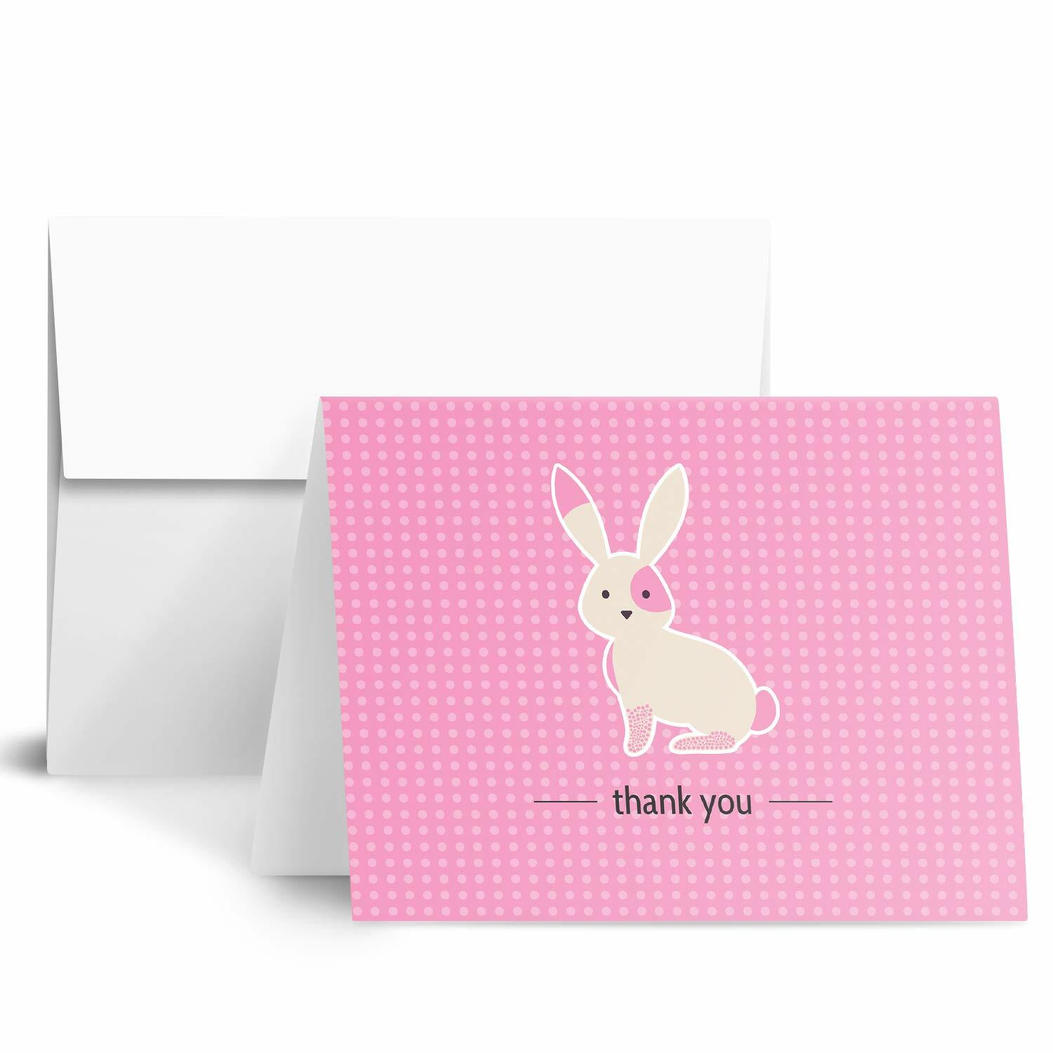 Lovely Animal “Thank You” Greeting Cards and Envelopes – A2 Size – 25 Per Pack