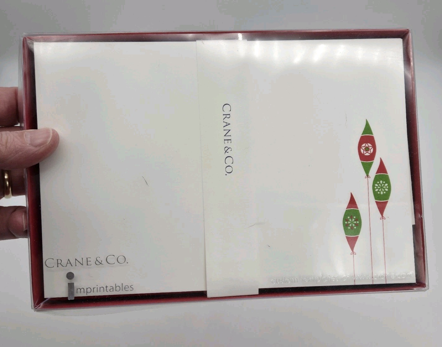 Crane & Company Holiday Imprintables Cotton 12 Blank Note Cards With Envelopes