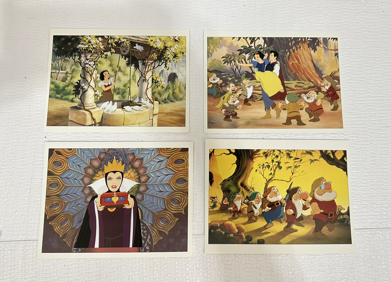 Snow White Set Of 4 Blank Greeting Cards From Movie Scenes Collectors 5×6.5”