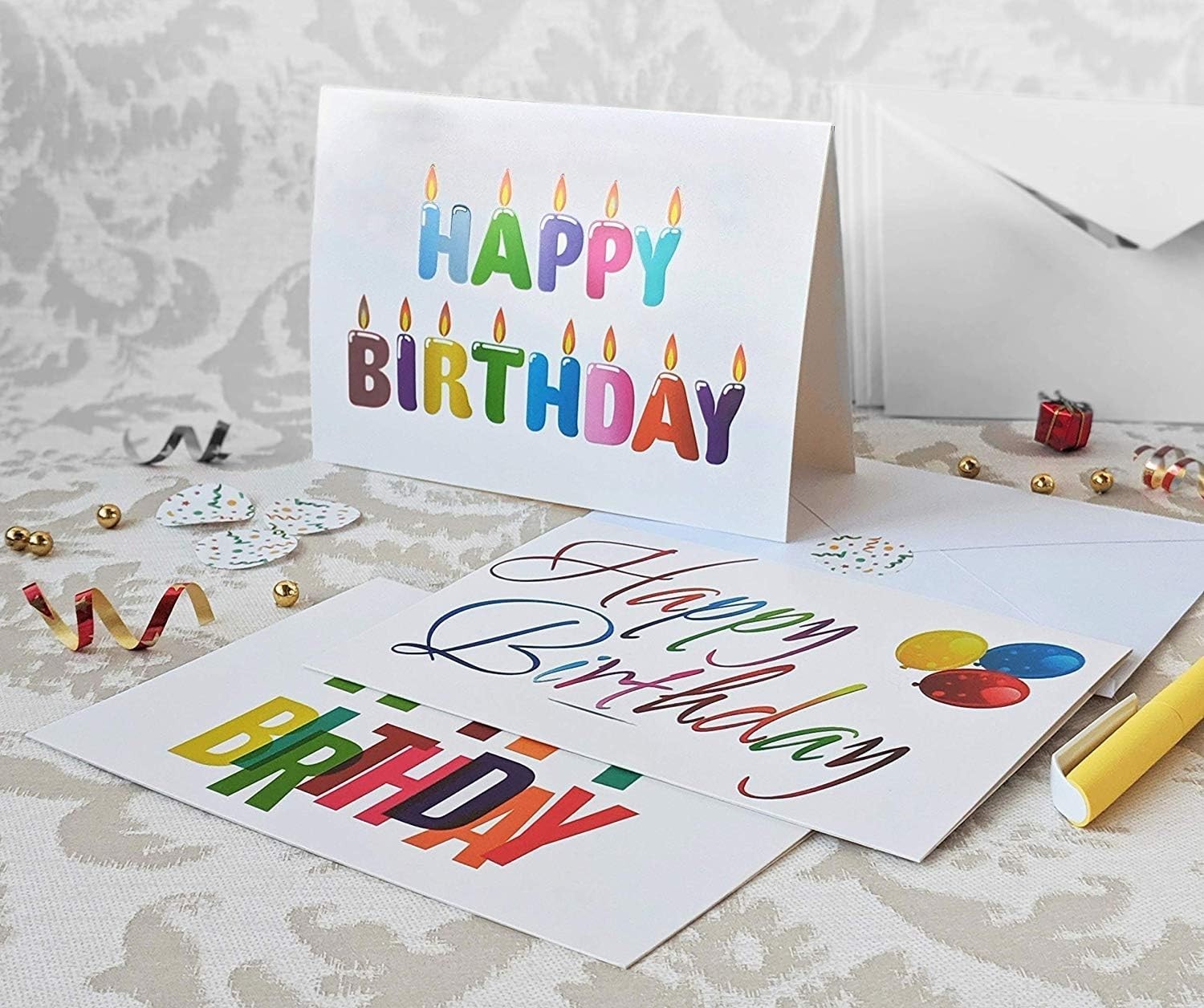 Bulk Happy Birthday Greeting Cards Set – 10 Designs