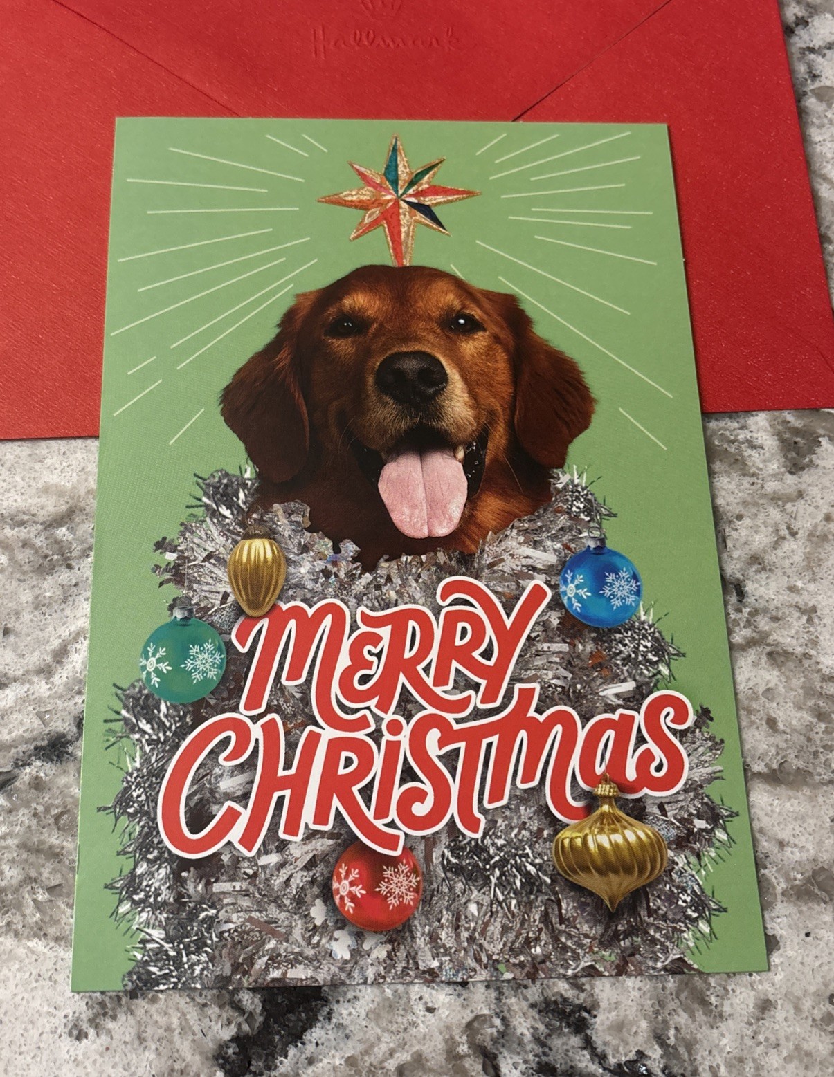 Merry Christmas Funny Dog Unleash The Season Of Fun 5″x7″ Hallmark Greeting Card