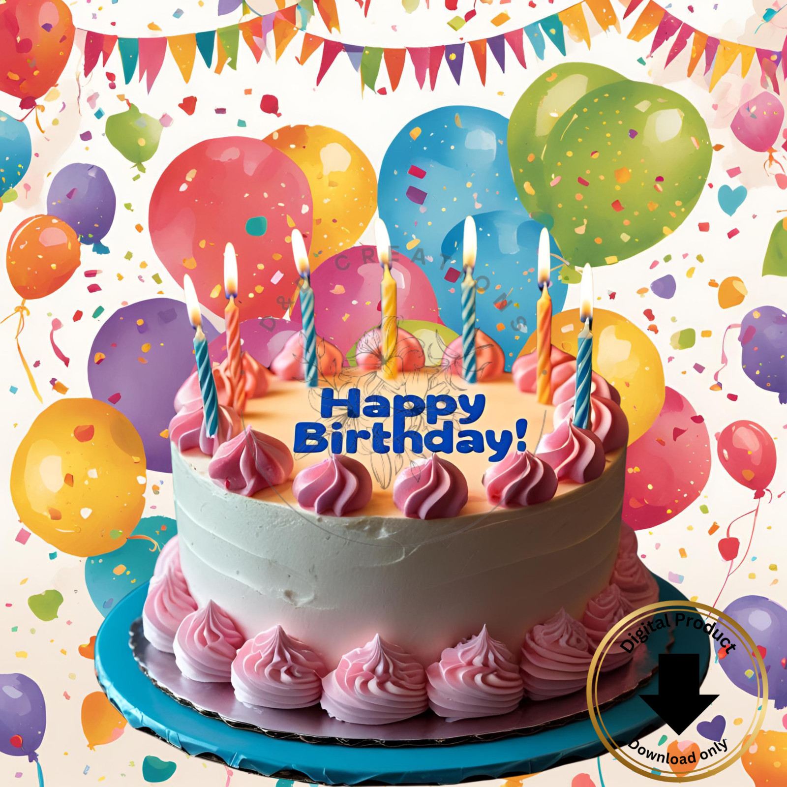 Celebrating New Digital Birthday Card Printable