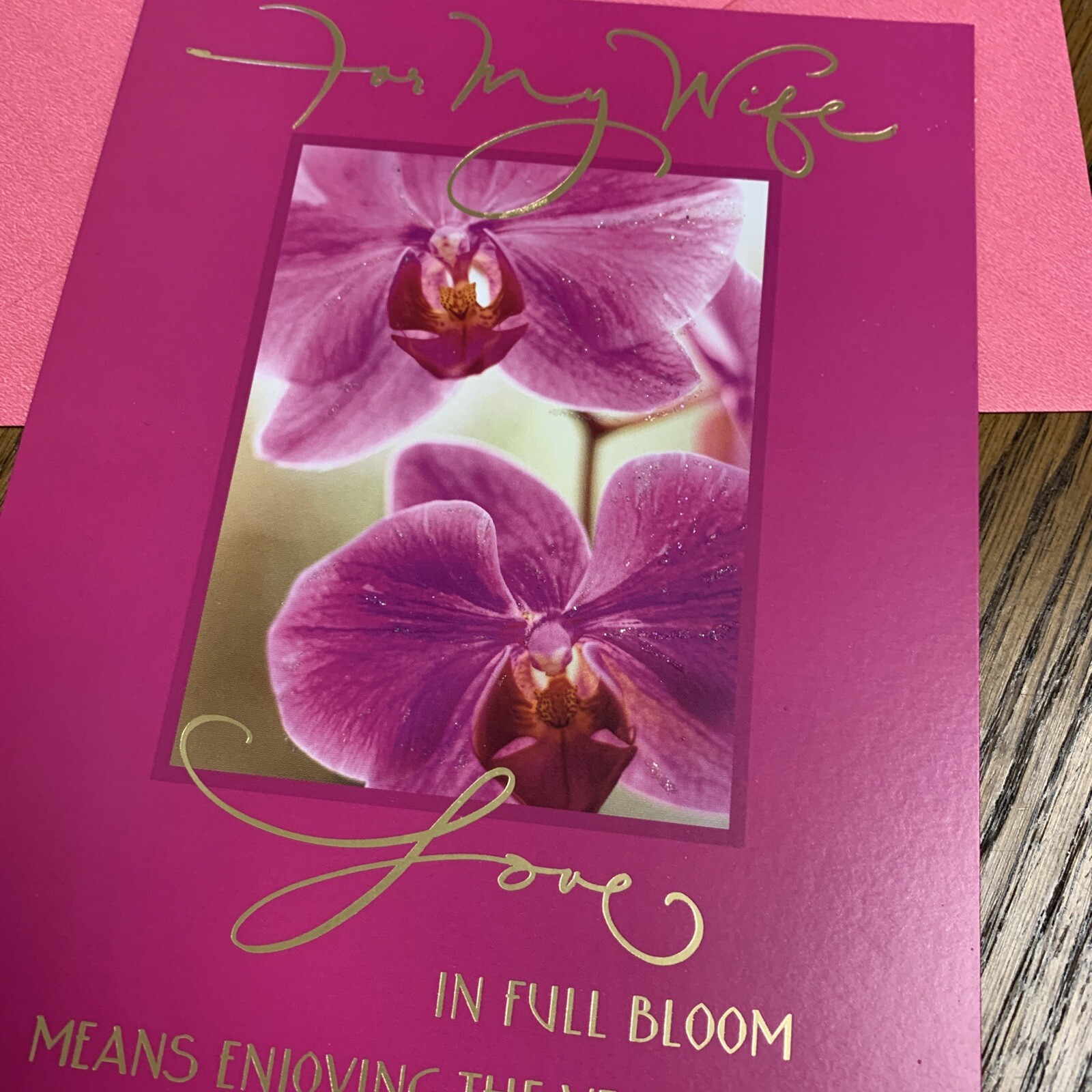 Anniversary For My Wife Love 5.5” X 8” Hallmark Mahogany Greeting Card