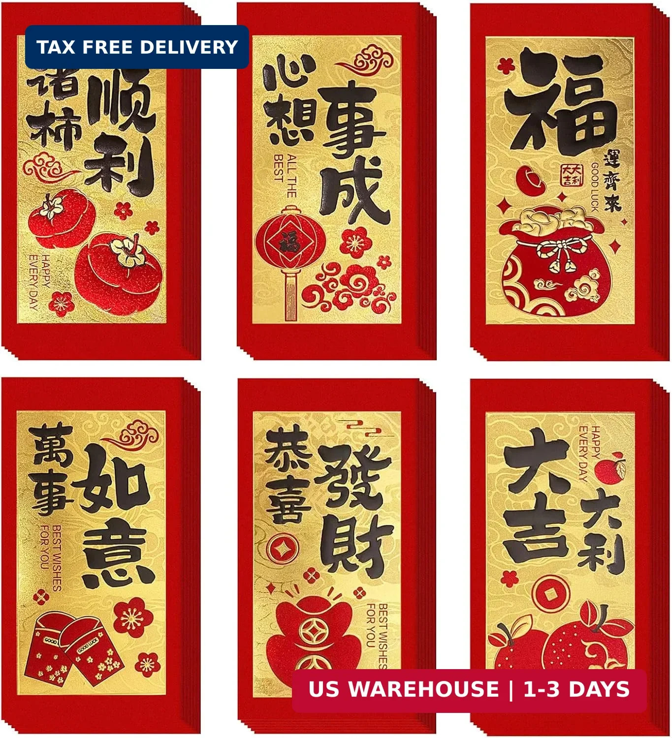 Chinese New Year Red Envelopes, Lunar New Year Envelopes, Ang Bao New Years Eve