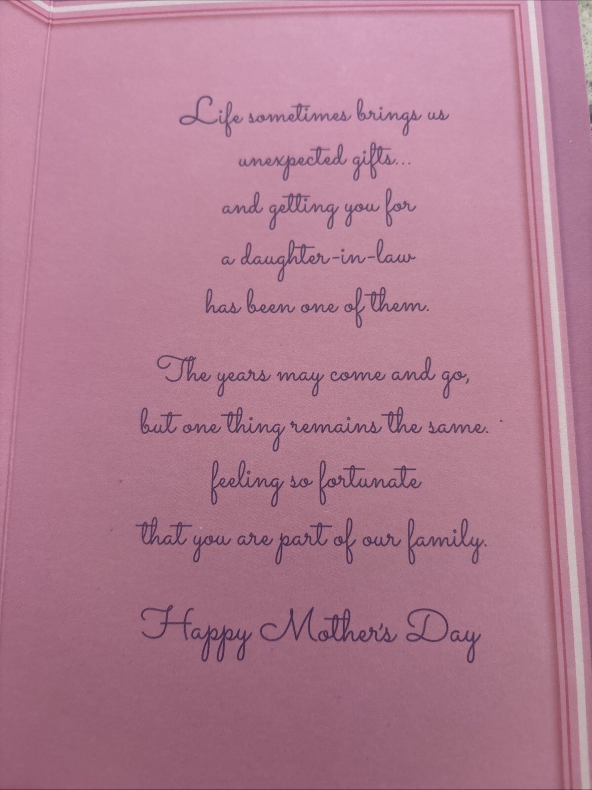 Mother’s Day DAUGHTER IN LAW Beautiful Flowers 5”x7.75″ Stockwell Greeting Card