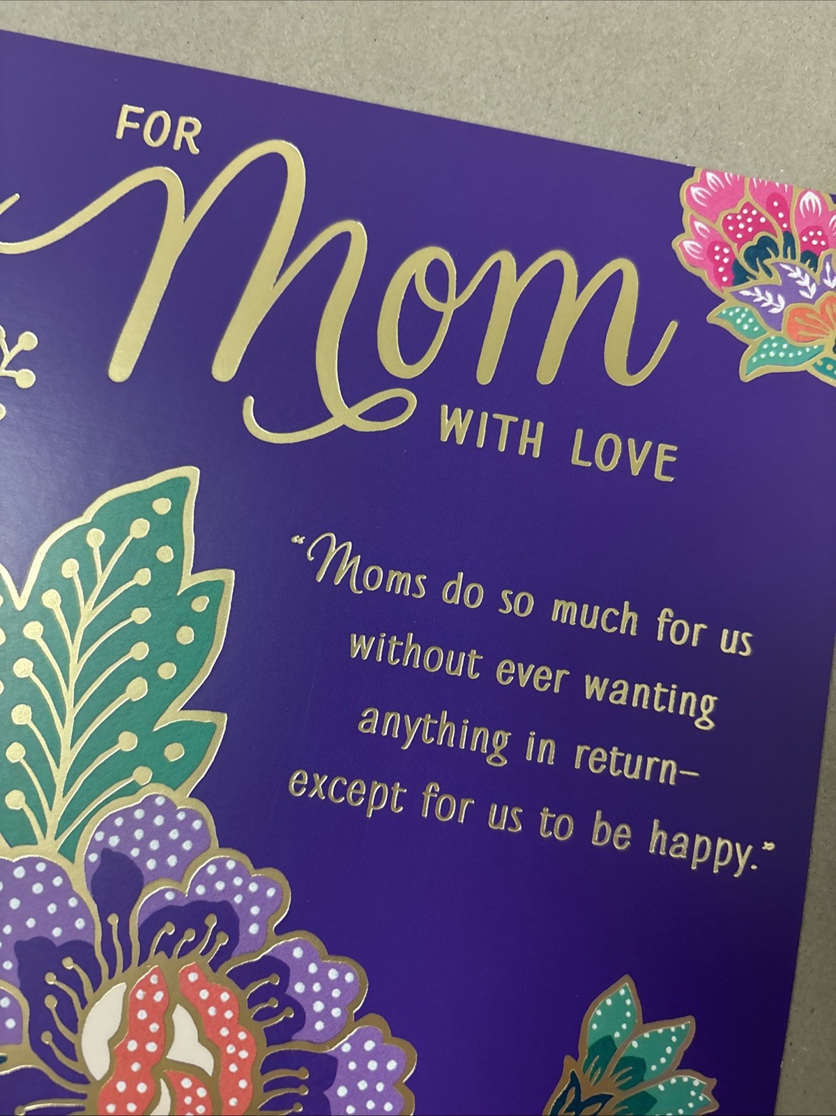 Happy Birthday For Mom Happy With Love 5.5”x8” Hallmark Greeting Card
