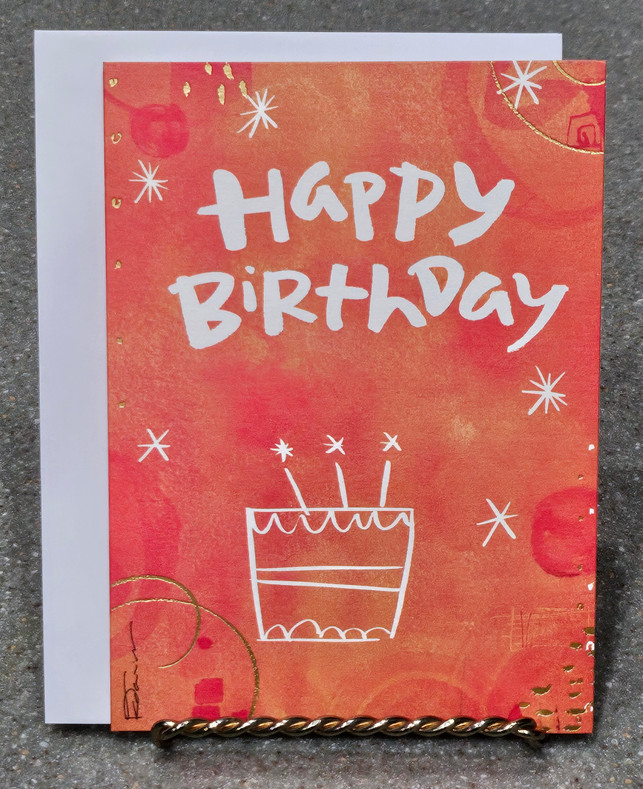 Birthday Card w Envelope American Greetings 4 x 6 Awesome Friend Bday Cake Stars