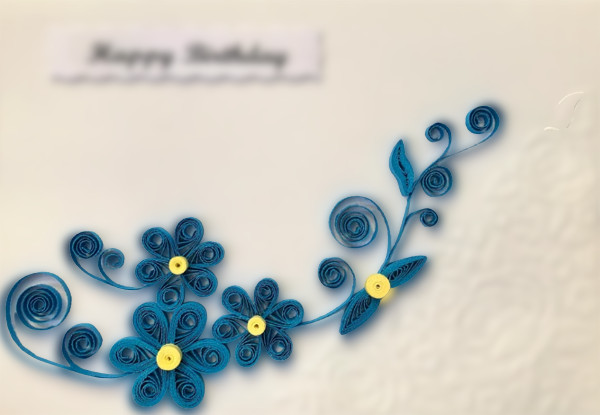 Hand Made Greeting Card Personalized Paper Quilling with Envelope from Sri Lanka