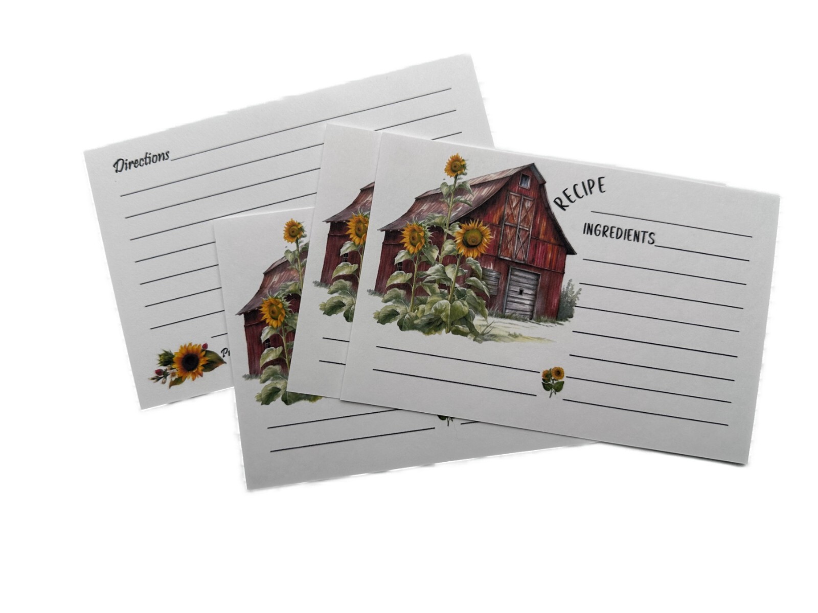Rustic Barn 4×6 Recipe Card, Red Barns, Country, Birthdays, Housewarming Gift