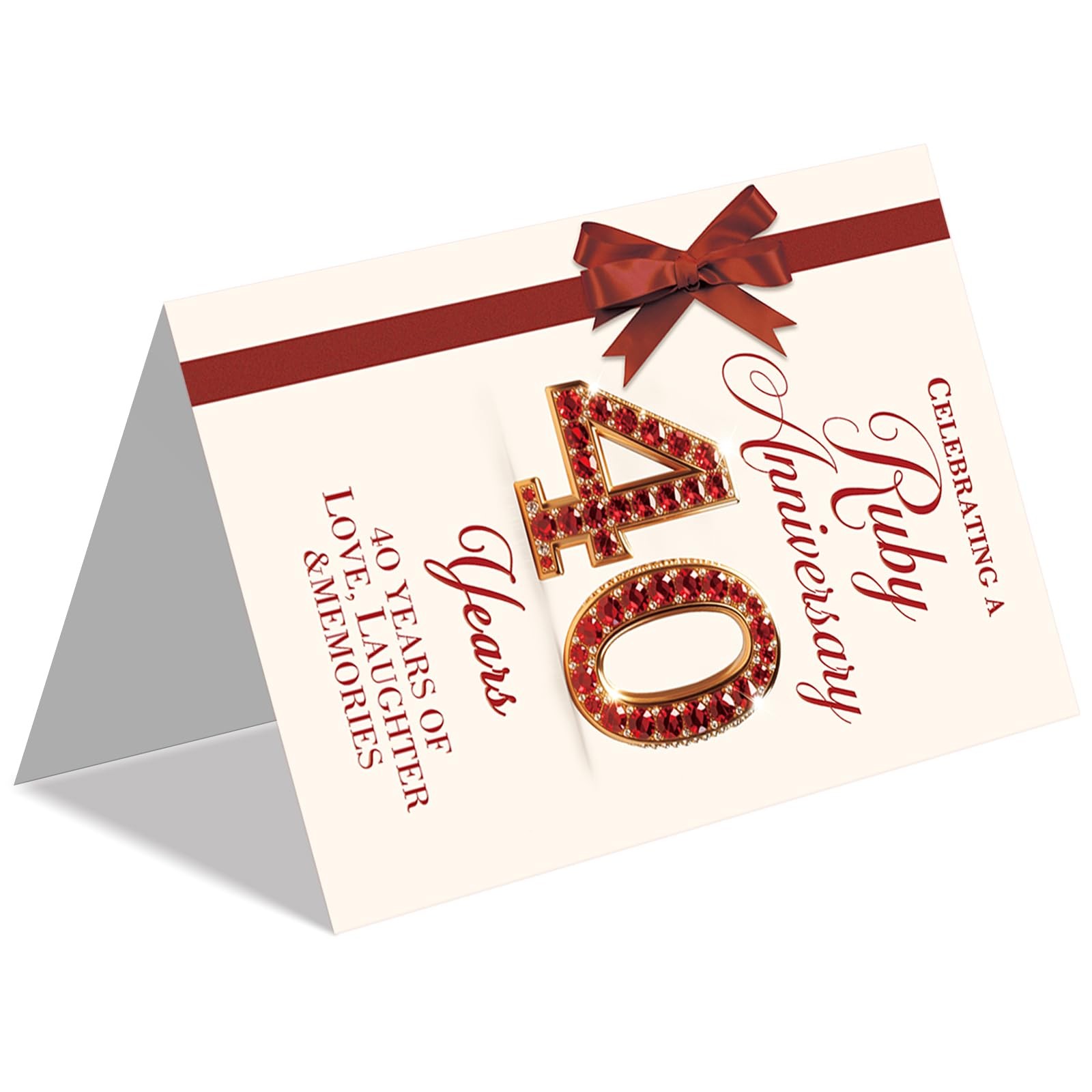 Happy 40Th Anniversary Card for Women Men, 40 Year Wedding Anniversary Card Gift